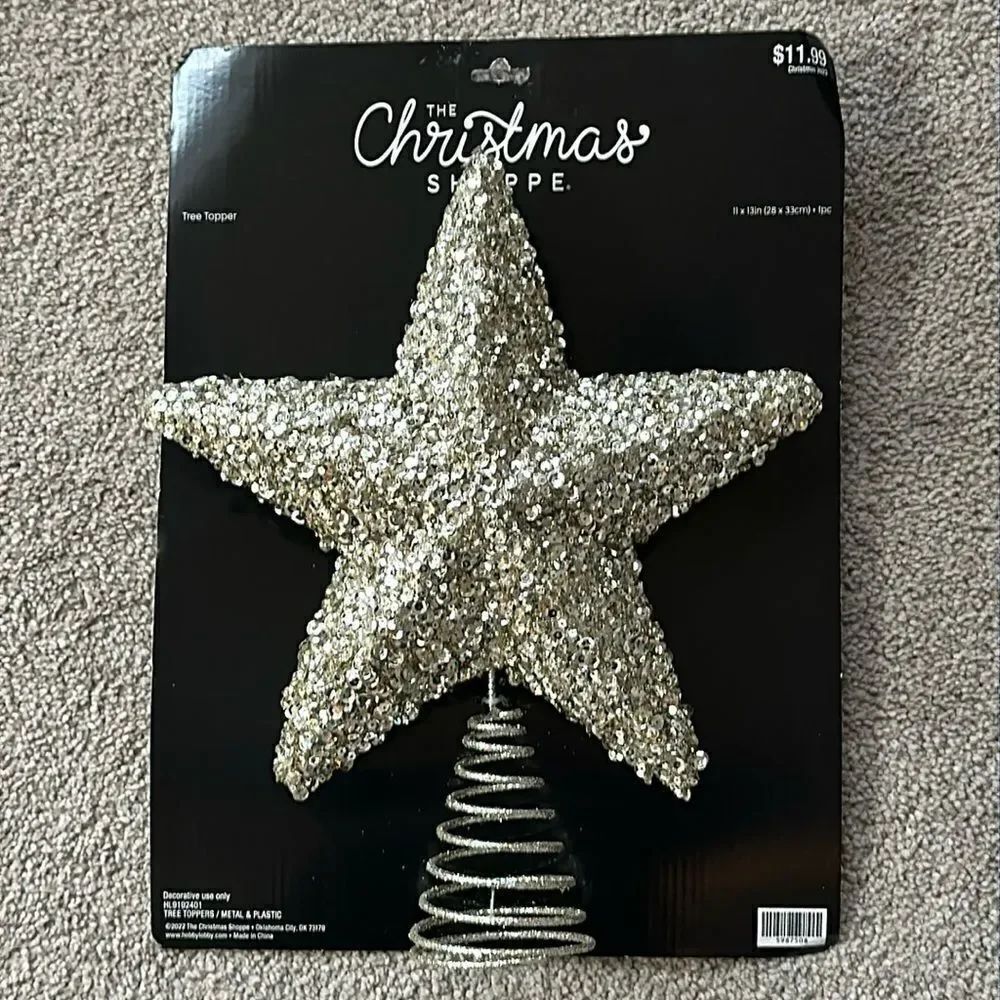 The Christmas Shoppe Sequin Star Tree Topper!